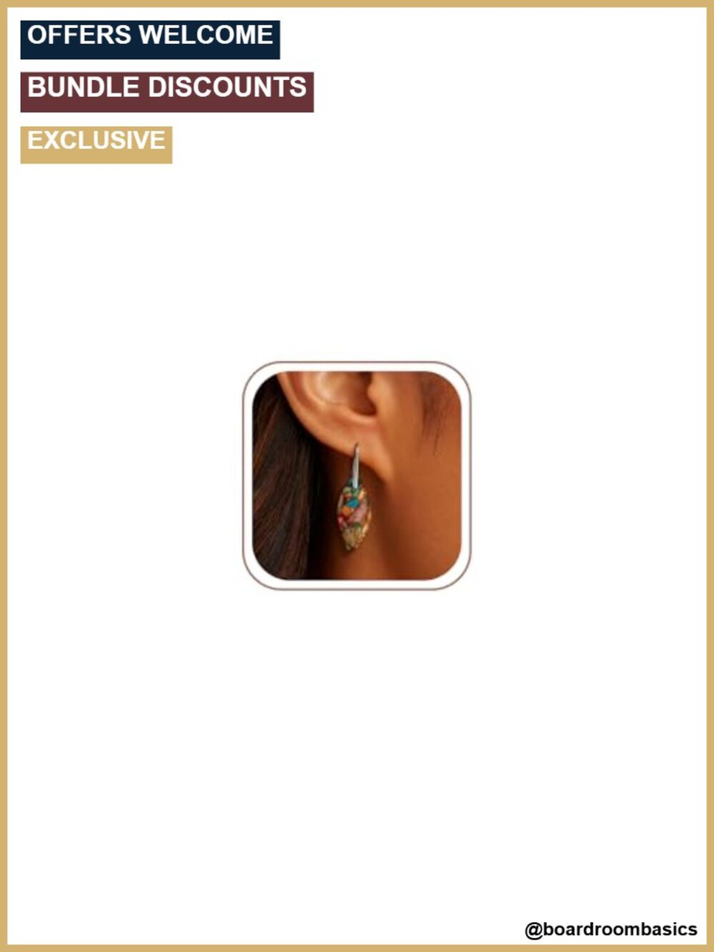 Natural Healing Stone Fish Hoop Dangle Drop Hypoallergenic Earrings